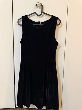 Mango Black Velvet Sleeveless Mini Dress